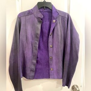 Small / medium purple reversible leather and suede over jacket